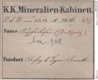 Etiketten zu Smithsonit (NHMW-MIN-Am908)
